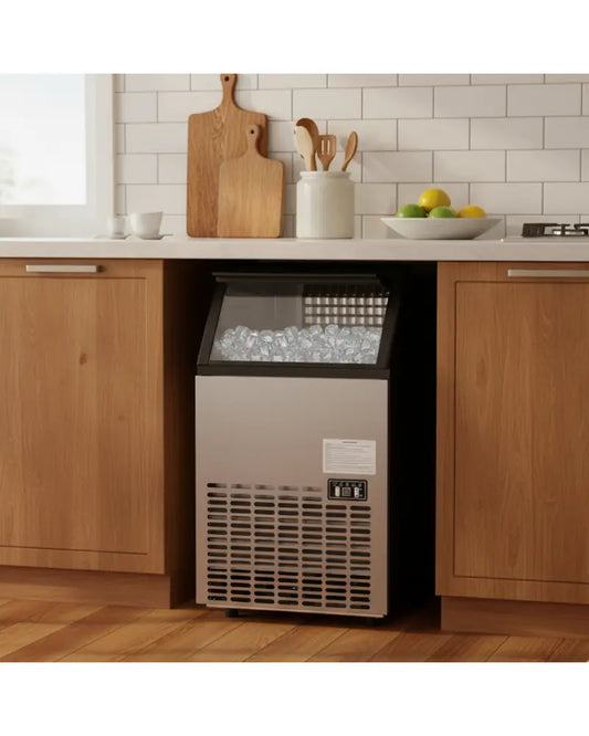 Portable Built-In Stainless Steel Commercial Ice Maker - Black - Ice Makers