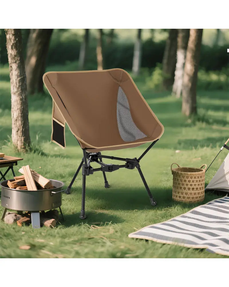 Portable Camping Chair with Compact Carrying Bag-Coffee - Coffee - Camping Furniture