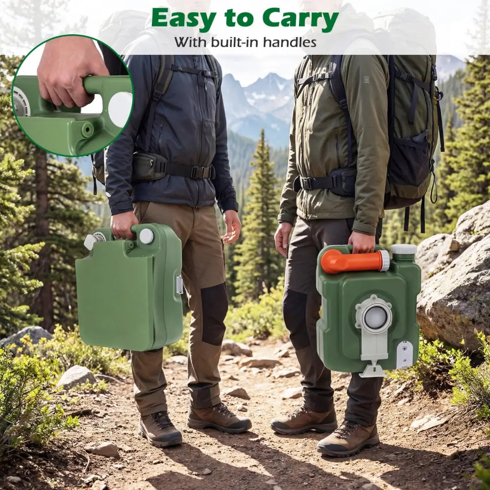 Portable Camping Toilet Porta Potty with Level Indicator and 22 L Detachable Waste Tank-Green - Green - Portable
