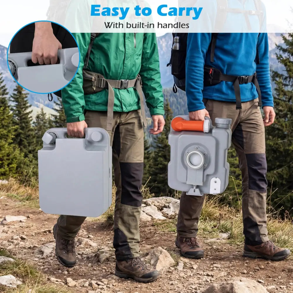 Portable Camping Toilet Porta Potty with Level Indicator and 22 L Detachable Waste Tank-Gray - Gray - Portable Toilets