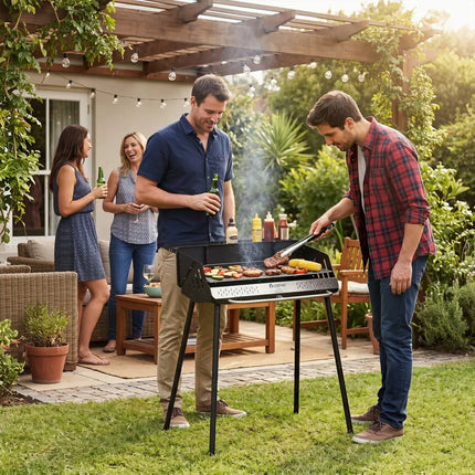 Portable Charcoal Grill with Detachable Legs Adjustable Grate and Carrying Bag - Outdoor Grills