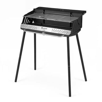 Portable Charcoal Grill with Detachable Legs Adjustable Grate and Carrying Bag - Outdoor Grills