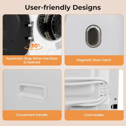 Portable Clothes Dryer Compact Drying Machine with Stainless Steel Tub Costway