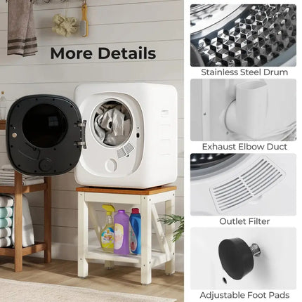 Portable Clothes Dryer Compact Drying Machine with Stainless Steel Tub Costway