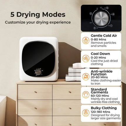 Portable Clothes Dryer Compact Drying Machine with Stainless Steel Tub Costway