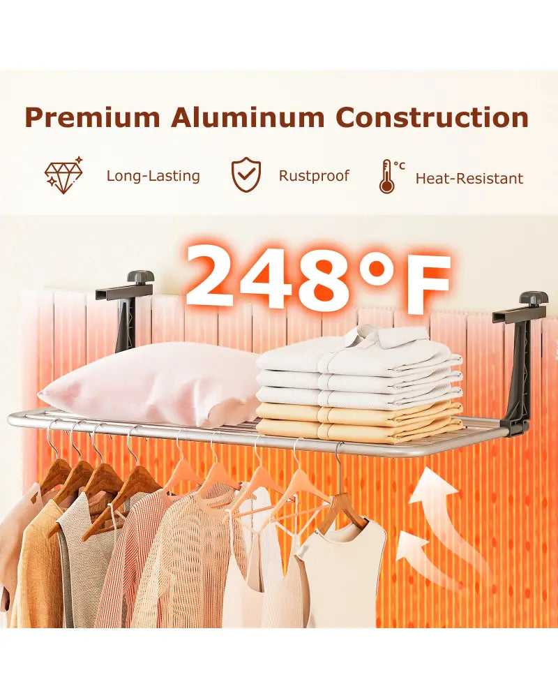 Portable Clothes Drying Rack Aluminum Towel Rack with Adjustable and Foldable Brackets - Drying Racks