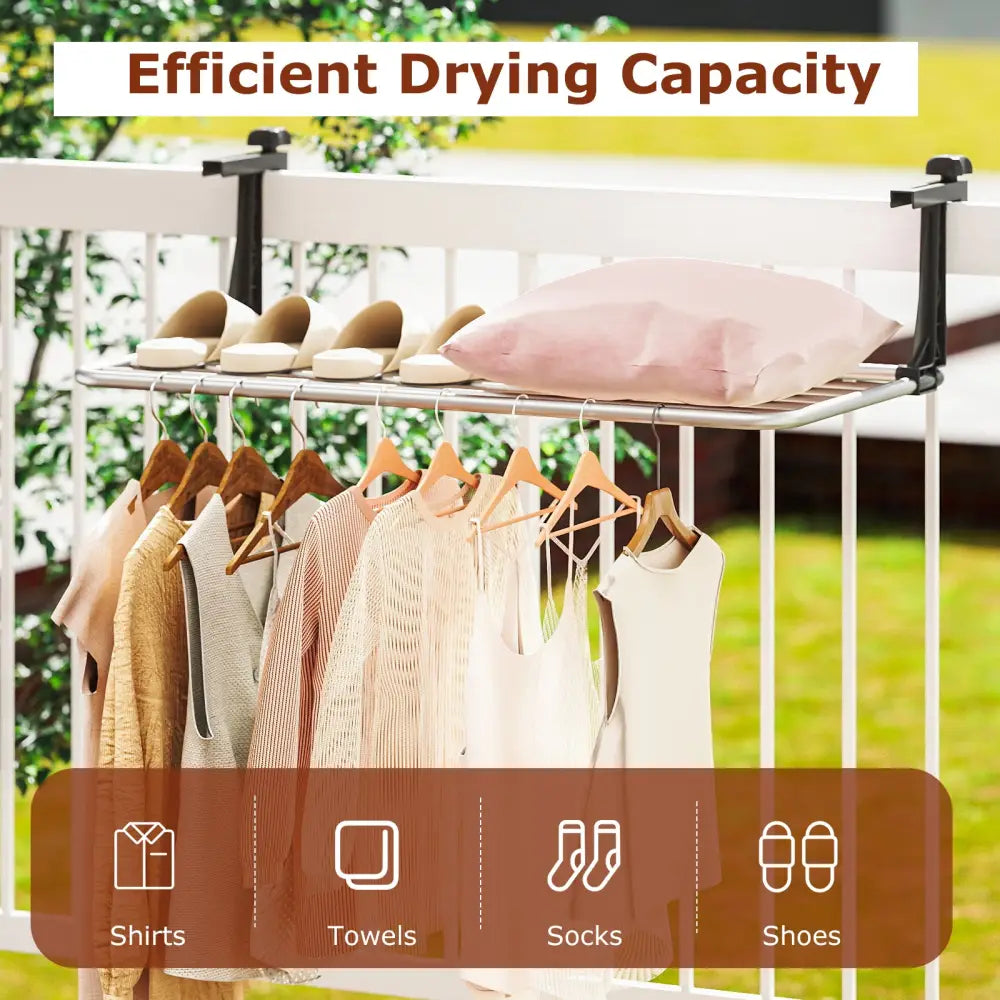 Portable Clothes Drying Rack Aluminum Towel Rack with Adjustable and Foldable Brackets - Drying Racks