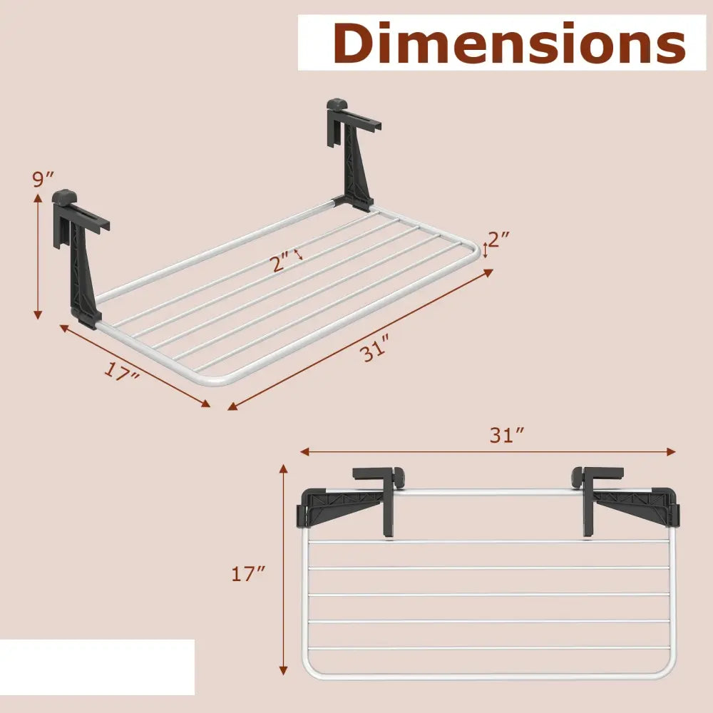 Portable Clothes Drying Rack Aluminum Towel Rack with Adjustable and Foldable Brackets - Drying Racks