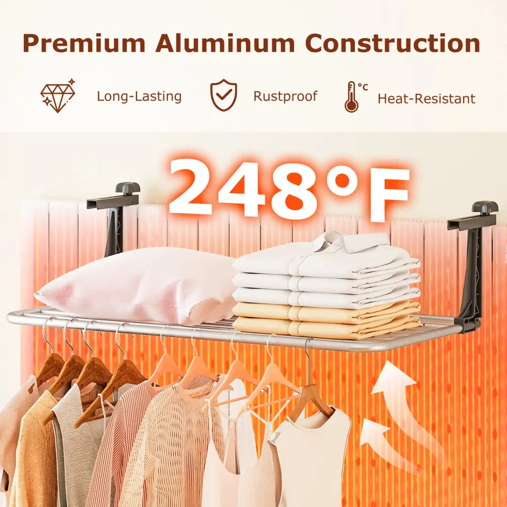 Portable Clothes Drying Rack Aluminum Towel Rack with Adjustable and Foldable Brackets - Drying Racks