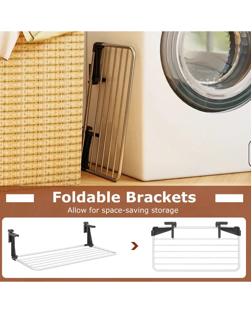 Portable Clothes Drying Rack Aluminum Towel Rack with Adjustable and Foldable Brackets - Drying Racks