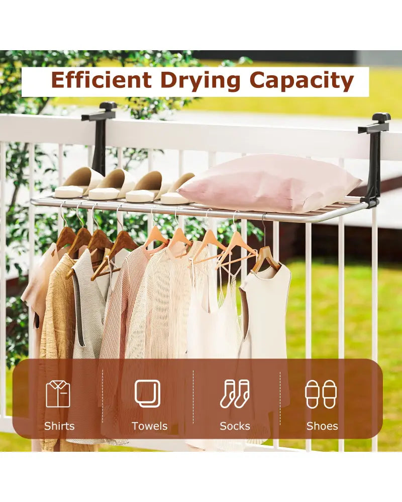 Portable Clothes Drying Rack Aluminum Towel Rack with Adjustable and Foldable Brackets - Drying Racks