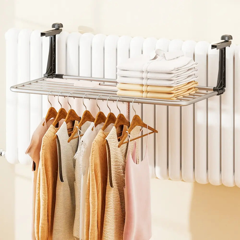 Portable Clothes Drying Rack Aluminum Towel Rack with Adjustable and Foldable Brackets - Drying Racks
