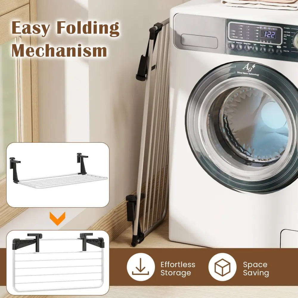 Portable Clothes Drying Rack Extendable Radiator Clothes Airer with Robust Aluminum Frame - Drying Racks