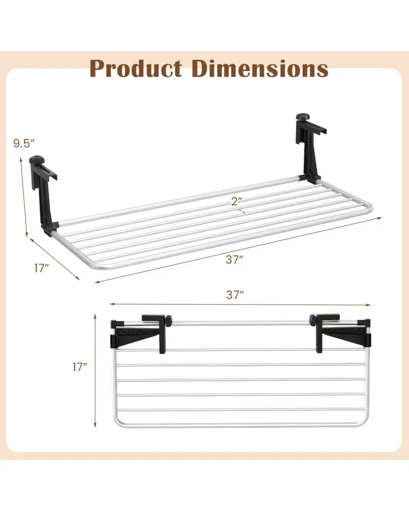 Portable Clothes Drying Rack Extendable Radiator Clothes Airer with Robust Aluminum Frame - Drying Racks