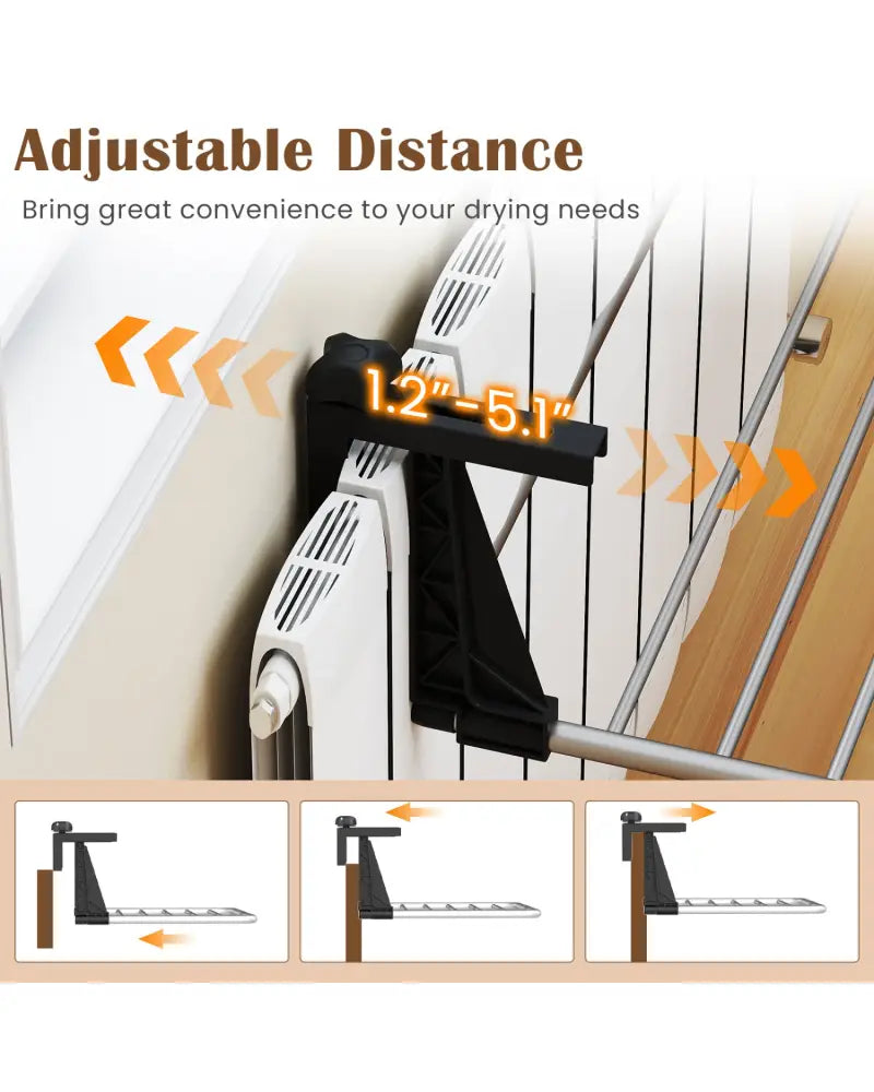 Portable Clothes Drying Rack Extendable Radiator Clothes Airer with Robust Aluminum Frame - Drying Racks