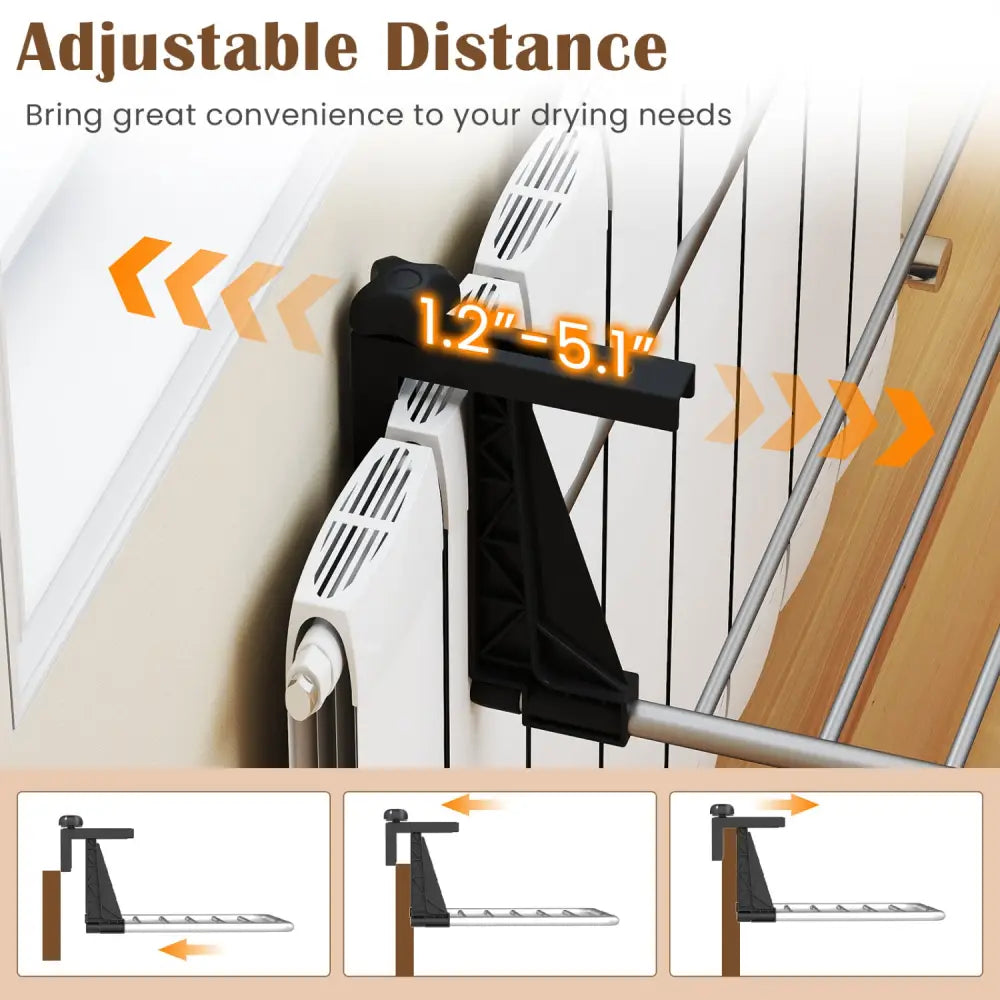 Portable Clothes Drying Rack Extendable Radiator Clothes Airer with Robust Aluminum Frame - Drying Racks