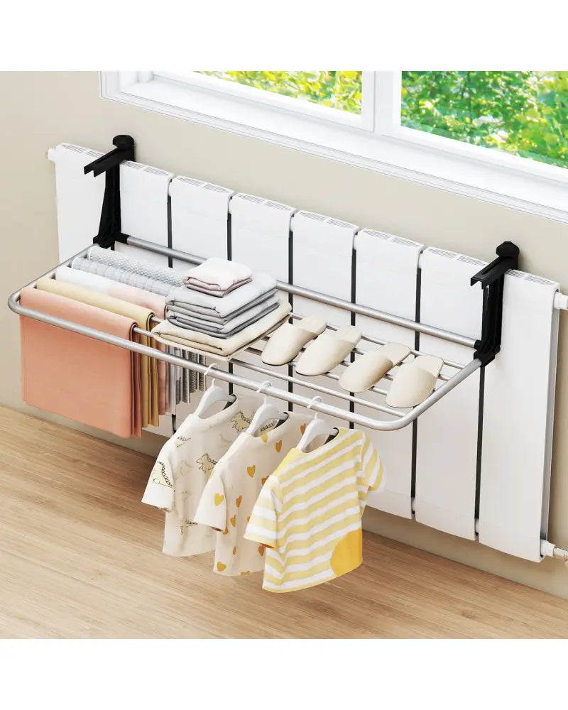 Portable Clothes Drying Rack Extendable Radiator Clothes Airer with Robust Aluminum Frame - Drying Racks