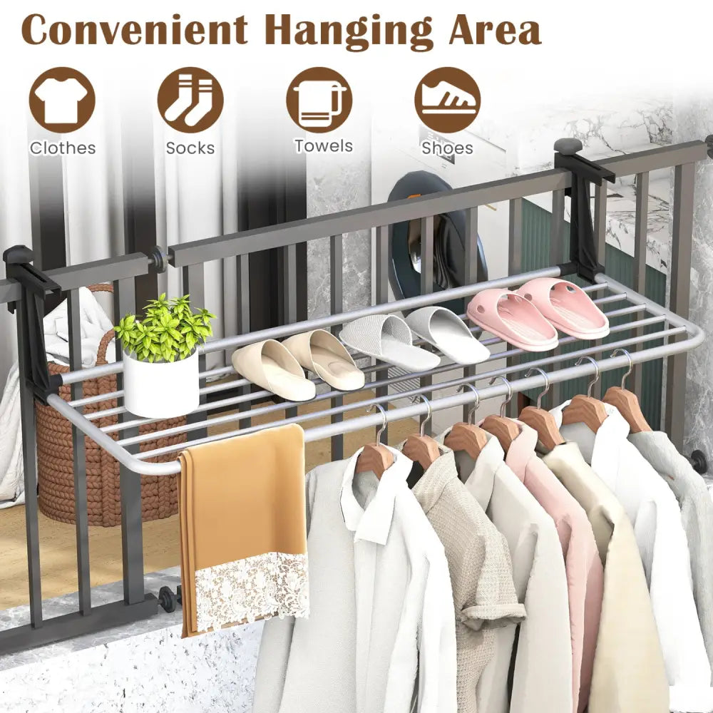 Portable Clothes Drying Rack Extendable Radiator Clothes Airer with Robust Aluminum Frame - Drying Racks