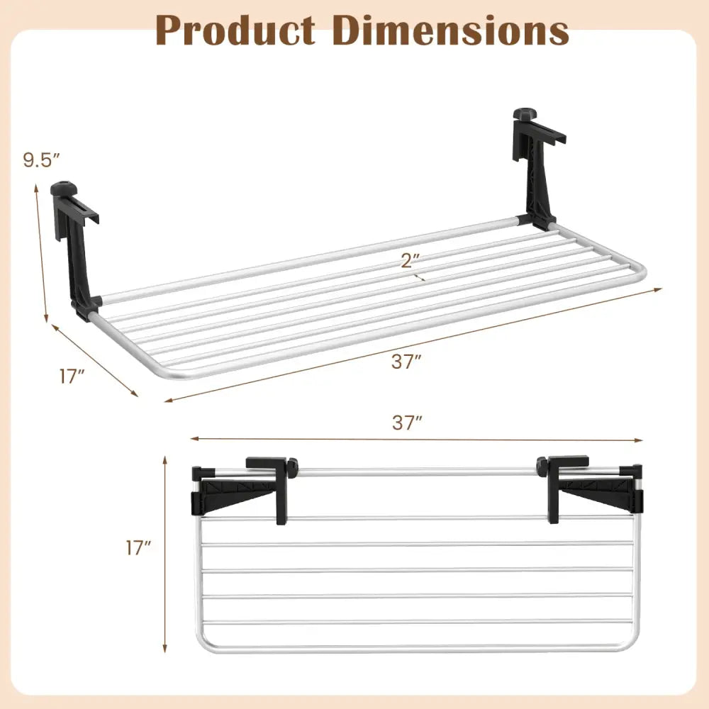 Portable Clothes Drying Rack Extendable Radiator Clothes Airer with Robust Aluminum Frame - Drying Racks