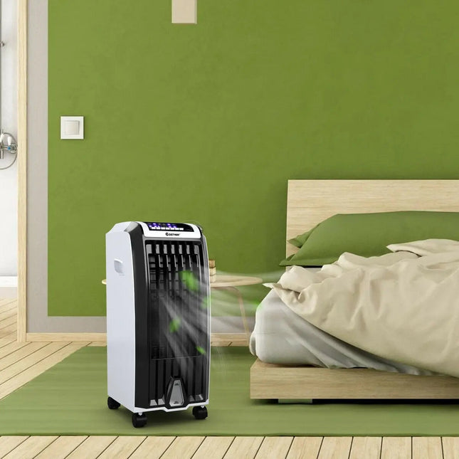Portable Evaporative Air Cooler with 3 Wind Modes and Timer for Home Office Costway