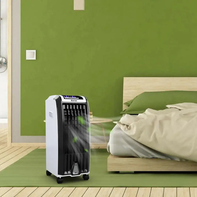 Portable Evaporative Air Cooler with 3 Wind Modes and Timer for Home Office Costway
