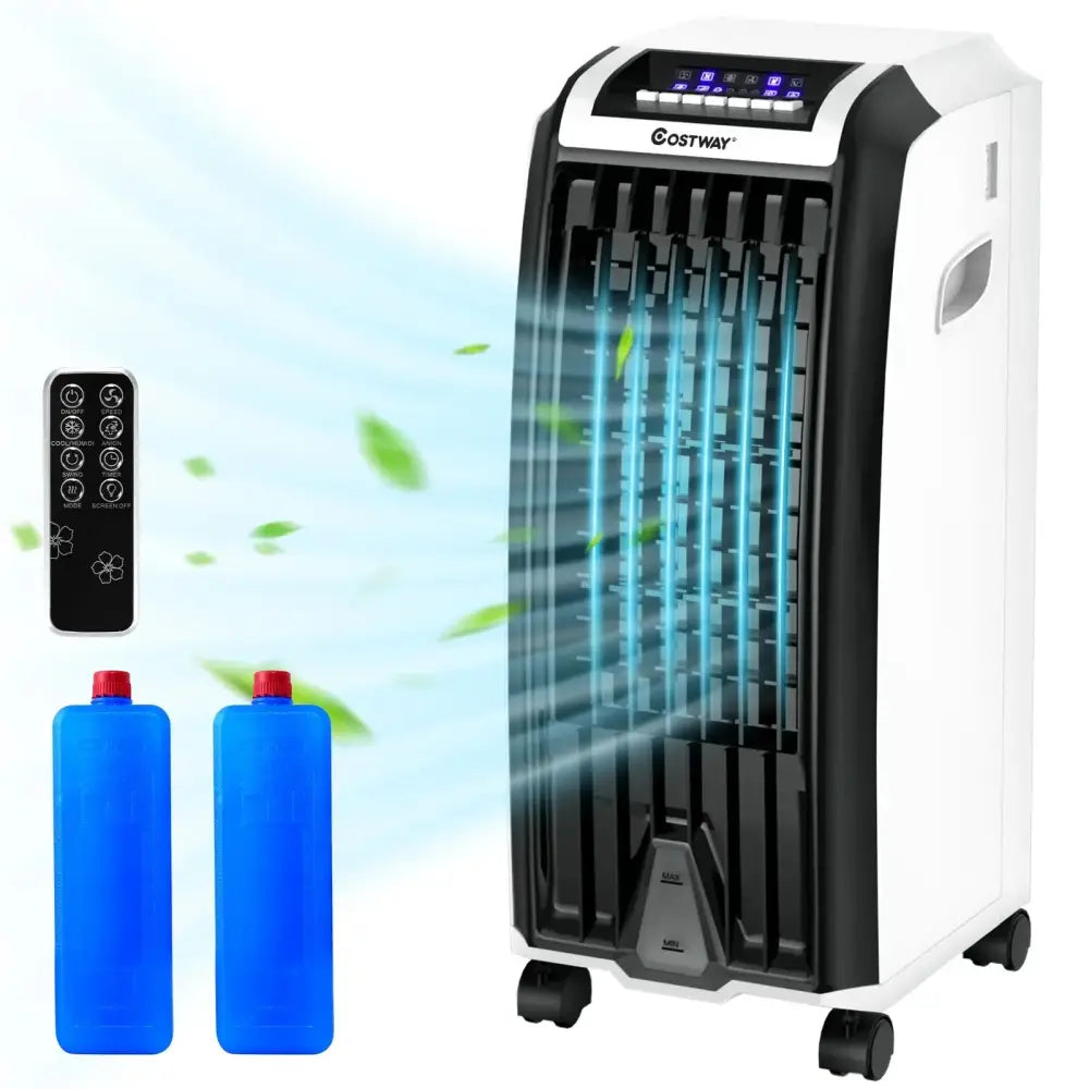 Portable Evaporative Air Cooler with 3 Wind Modes and Timer for Home Office Costway