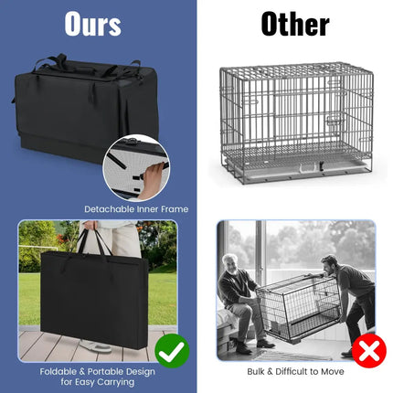 Portable Foldable Pet Carrying Bag with 2 Openings and Comfy Cushion - M - Oasis Home Essentials