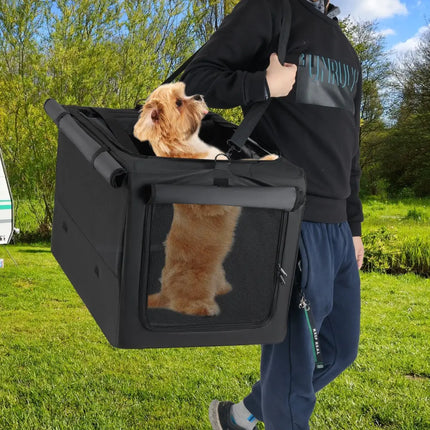 Portable Foldable Pet Carrying Bag with 2 Openings and Comfy Cushion - M - Oasis Home Essentials