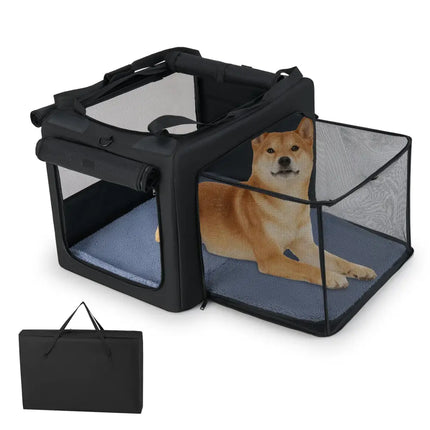 Portable Foldable Pet Carrying Bag with 2 Openings and Comfy Cushion - M - Oasis Home Essentials