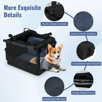 Portable Foldable Pet Carrying Bag with 2 Openings and Comfy Cushion - S - Oasis Home Essentials