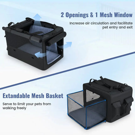 Portable Foldable Pet Carrying Bag with 2 Openings and Comfy Cushion - M - Oasis Home Essentials