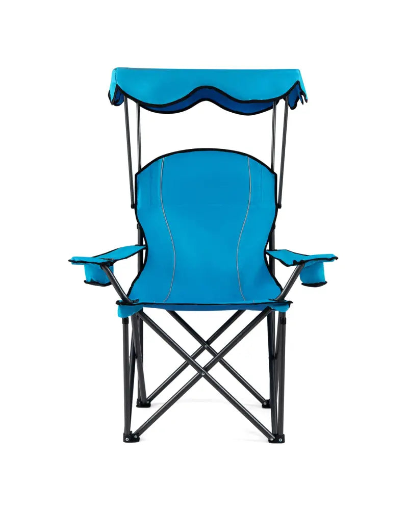 Portable Folding Beach Canopy Chair with Cup Holders-Light Blue - Light Blue - Camping Furniture