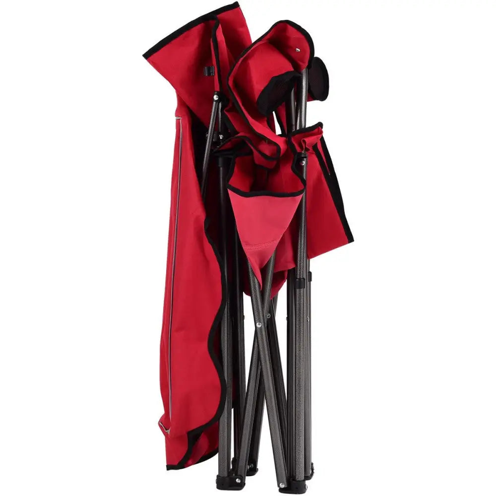 Portable Folding Beach Canopy Chair with Cup Holders-Red - Red - Camping Furniture
