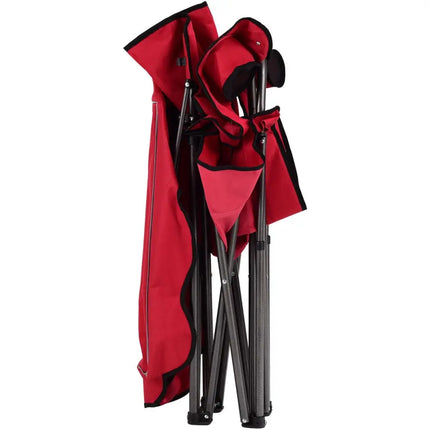 Portable Folding Beach Canopy Chair with Cup Holders-Red - Red - Camping Furniture