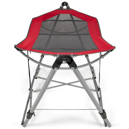 Portable Folding Hammock with Hammock Stand-Red - Red - Hammocks