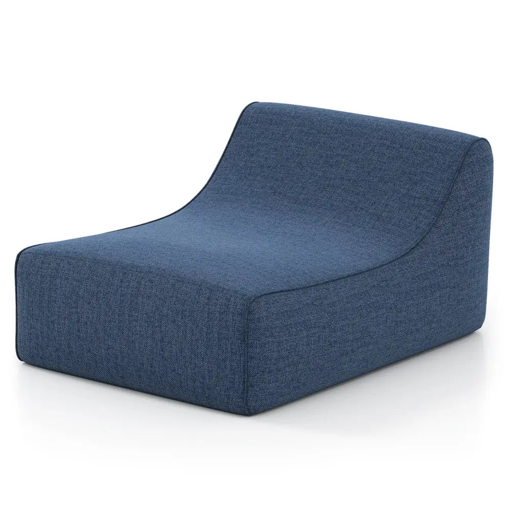 Portable L-Shaped Inflatable Lazy Sofa with Detachable Cover-Blue - Blue - Camping Furniture