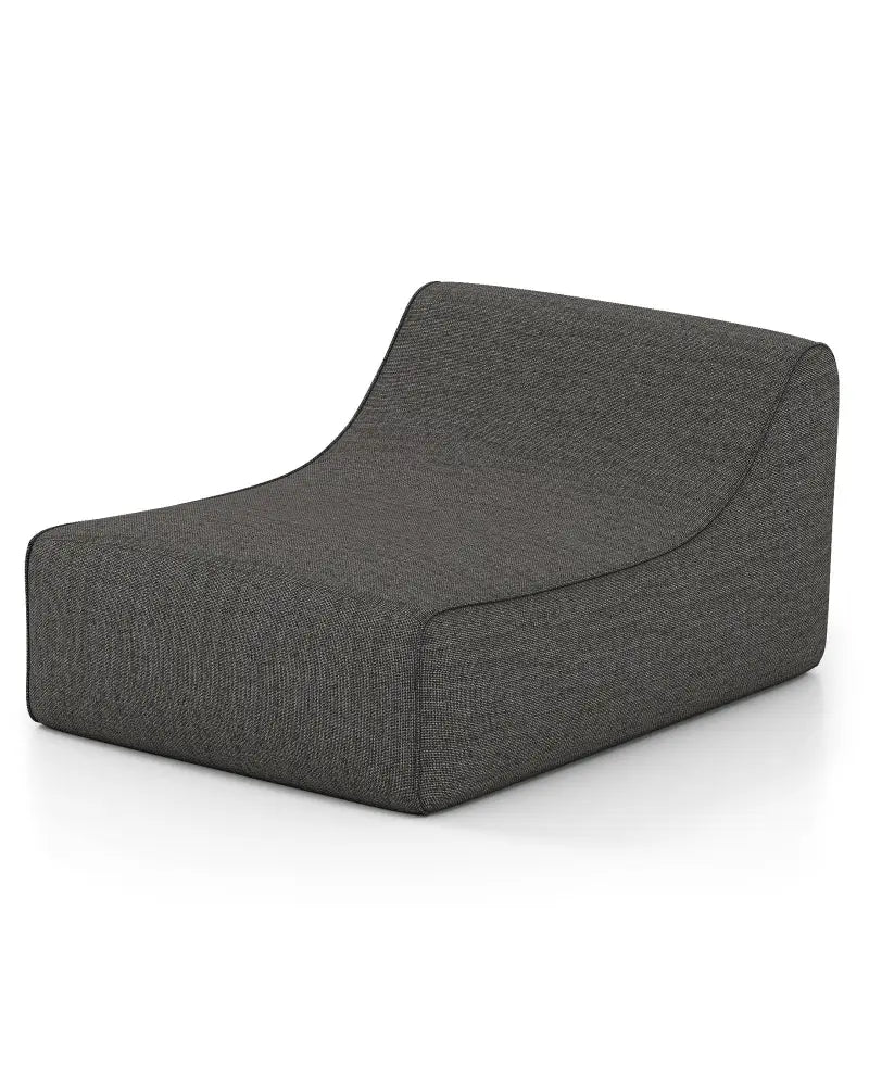 Portable L-Shaped Inflatable Lazy Sofa with Detachable Cover-Gray - Gray - Camping Furniture