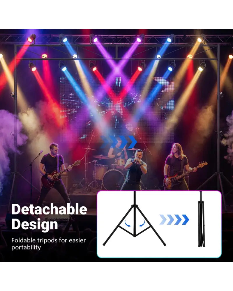 Portable Lighting Truss System Height Adjustable DJ Light Stand with 2 Folding Tripods - Outdoor Decor