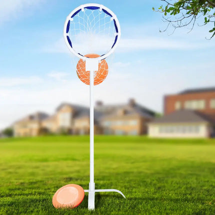 Portable Metal Flying Disc Stand with Storage Bag - White - Toy Sports