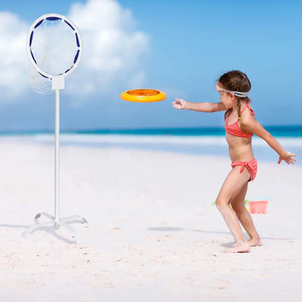 Portable Metal Flying Disc Stand with Storage Bag - White - Toy Sports