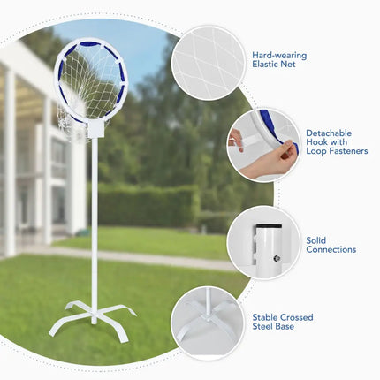 Portable Metal Flying Disc Stand with Storage Bag - White - Toy Sports