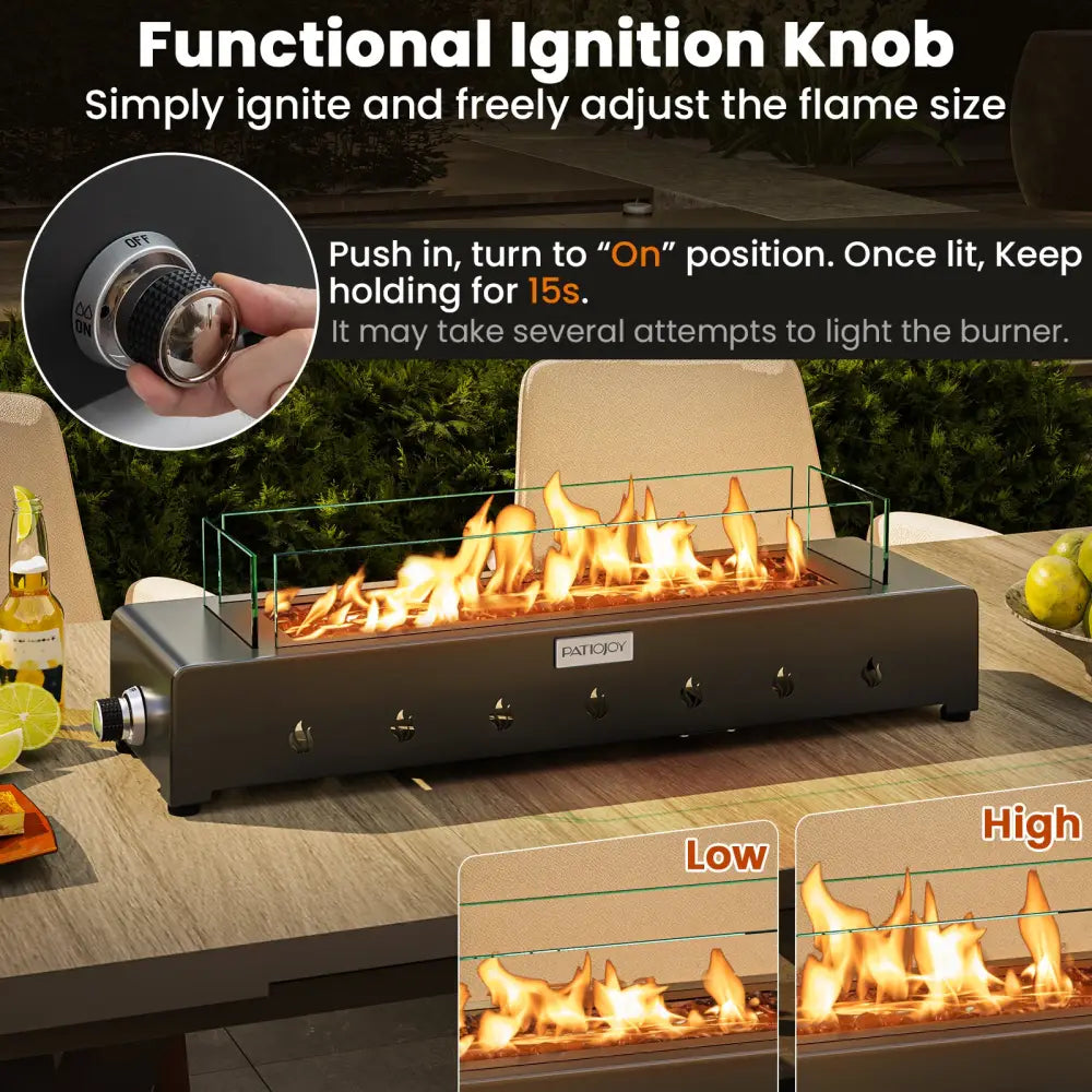 Portable Mini Fireplace with Wind Guard and Stainless Steel Burner - Fire Pits