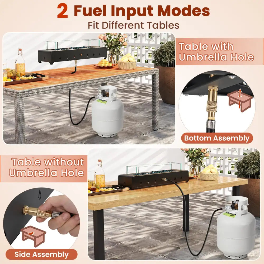 Portable Mini Fireplace with Wind Guard and Stainless Steel Burner - Fire Pits
