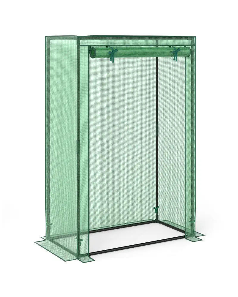 Portable Mini Greenhouse with Roll-Up Zippered Door-Green - Green - Greenhouses