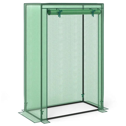 Portable Mini Greenhouse with Roll-Up Zippered Door-Green - Green - Greenhouses