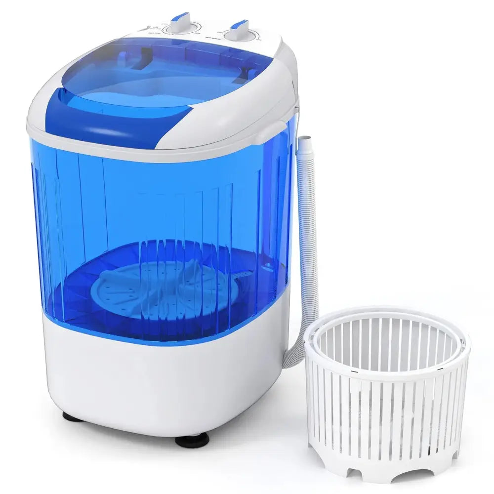 Portable Mini Semi-automatic Washing Machine with Spin Tub and Drain Hose 2.5 kg Capacity-Blue Costway