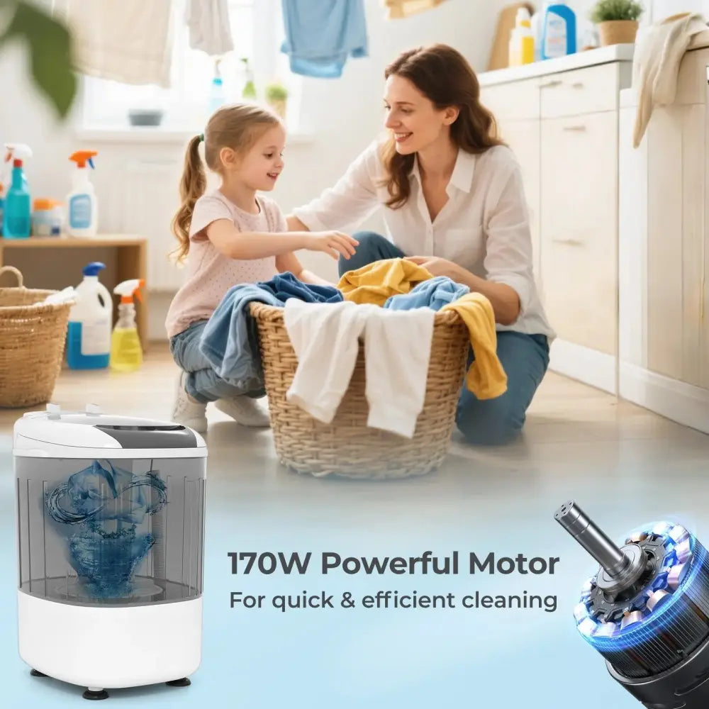 Portable Mini Semi-automatic Washing Machine with Spin Tub and Drain Hose 2.5 kg Capacity-Gray Costway