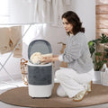 Portable Mini Washing Machine Semi-Automatic Washer and Spinner Combo with Single Tub-Gray - Gray - Washing Machines