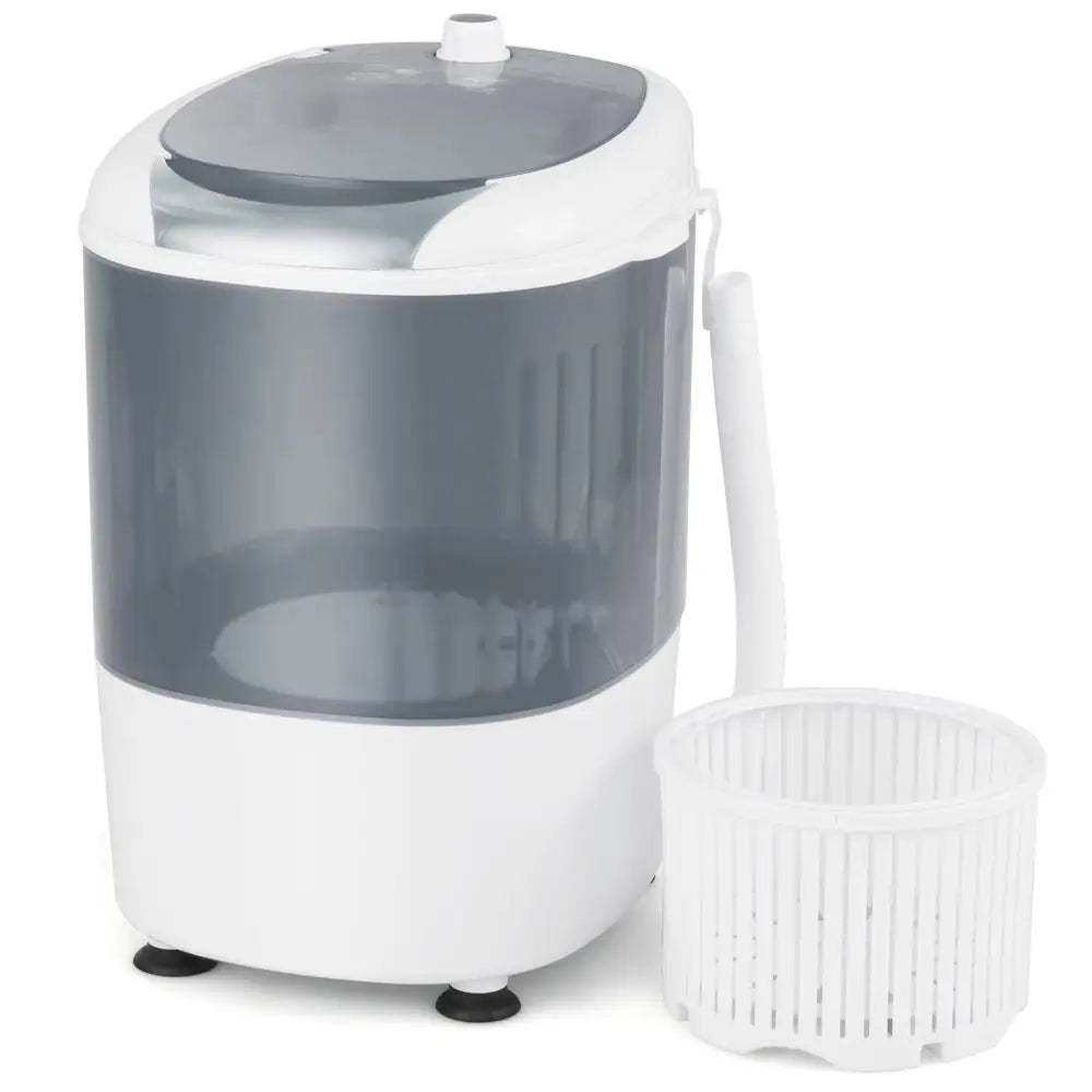 Portable Mini Washing Machine Semi-Automatic Washer and Spinner Combo with Single Tub-Gray - Gray - Washing Machines