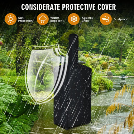 Portable Outdoor Pizza Oven with Pizza Stone and Waterproof Cover - Black - Outdoor Grills